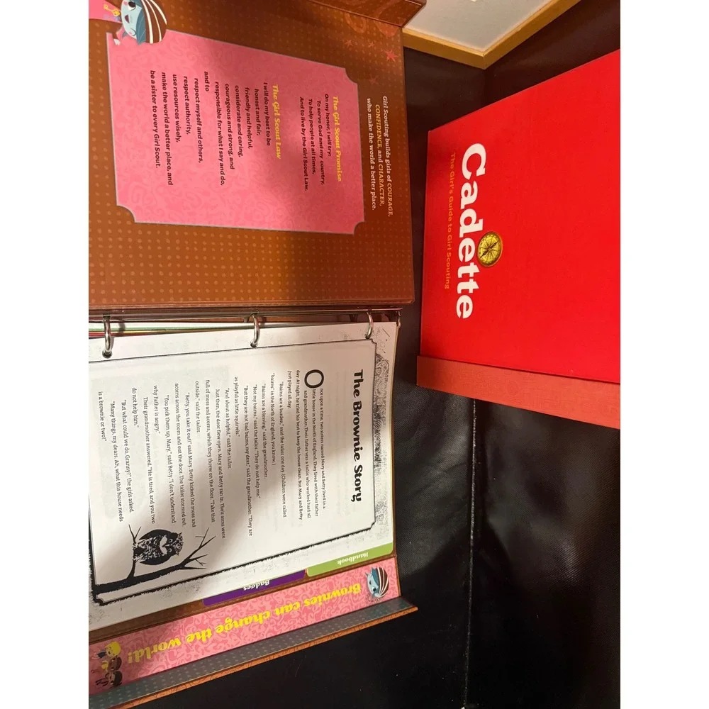 Girl Scouts Brownie and Cadette The Girl's Guide to Girl Scouting Binder Lot